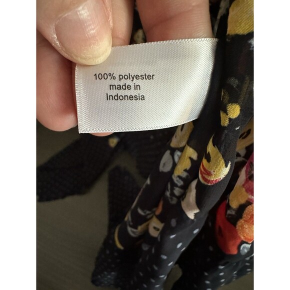 Lane Bryant 18 20 Black Pink Tie Front Kimono Boho Festival Floral Polka Dot - Picture 3 of 7